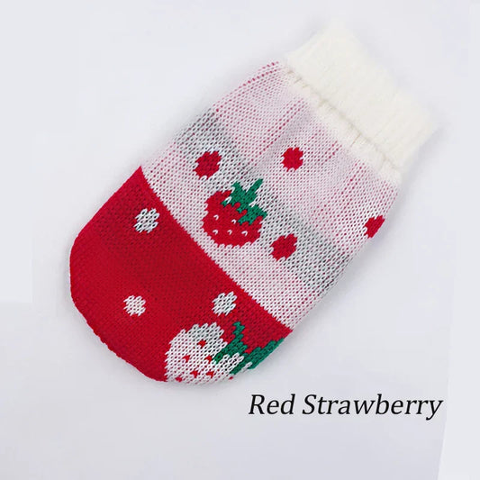 Christmas Pet Sweater – Warm Knitted Coat for Small Dogs & Cats