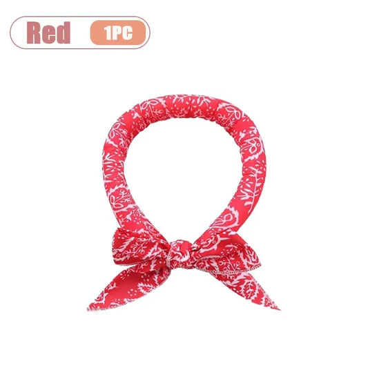 Summer Pet Cooling Scarf – Breathable Ice Collar with Cartoon Design
