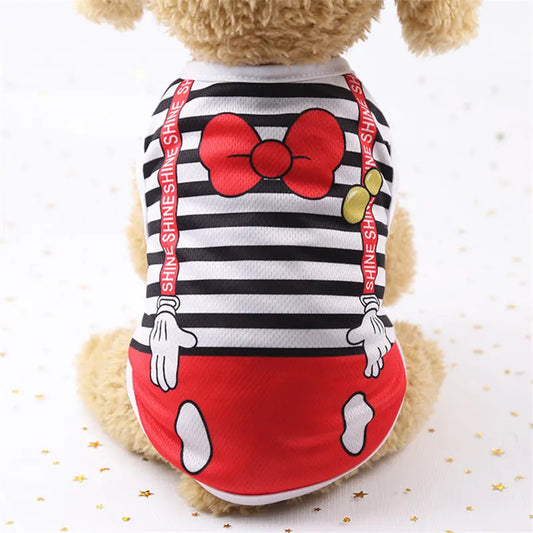 Cartoon Soft Pet Vest – Casual Summer T-Shirt for Small Dogs