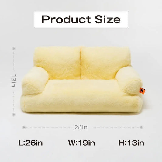 Mewoofun Pet Couch Bed – Washable Fluffy Couch for Small to Medium Pets
