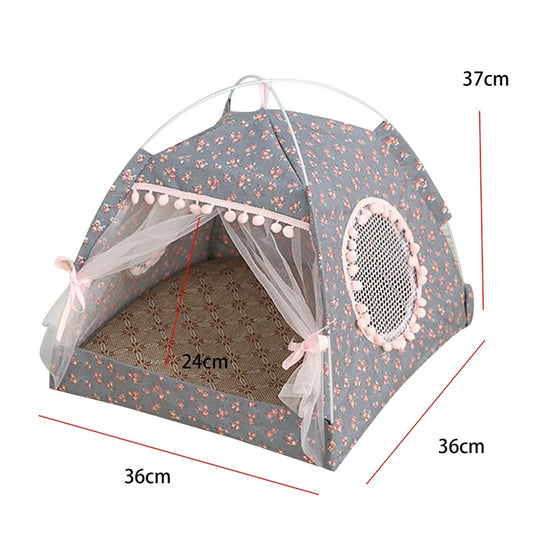 Summer Cat Tent Cave – Breathable Sleep Hut for Kittens & Small Dogs