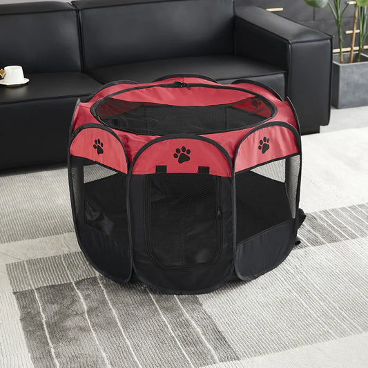 Foldable Pet Tent – Portable Octagonal Fence for Cats & Small Dogs