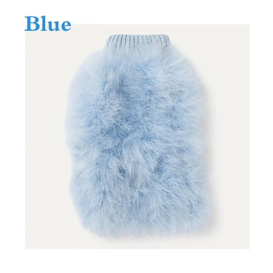 Colorful Designer Pet Sweater – Luxury Core Yarn Coat for Small Dogs & Cats