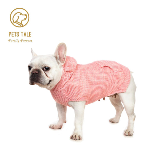 Plain Color Pet Hoodie – Warm Sweater with Pocket for Autumn & Winter
