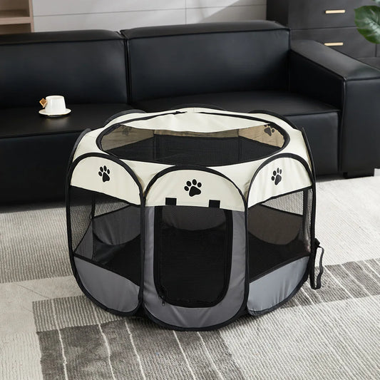 PortiPaw Foldable Pet Tent – Octagonal Outdoor Fence for Cats & Small Dogs