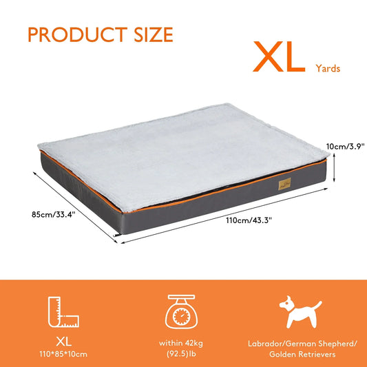 Large Orthopedic Dog Bed – Padded Foam Cushion with Washable Cover