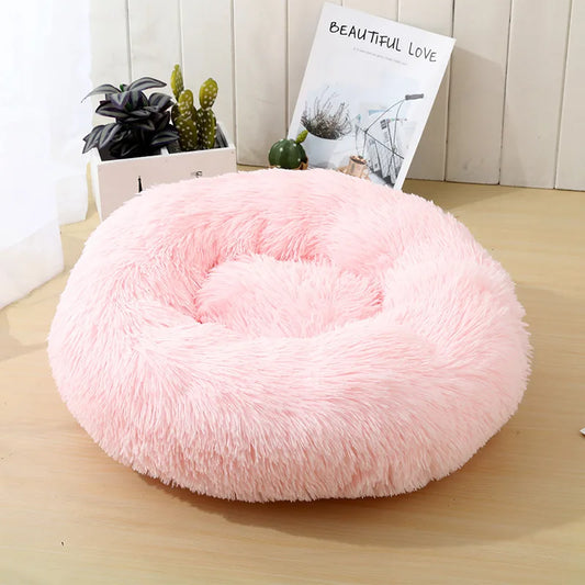 PlushNest Round Pet Bed – Soft Donut Bed for Cats & Small Dogs