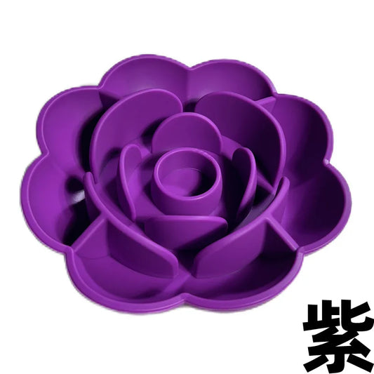 Silicone Slow Feed Bowl – Rose-Shaped Anti-Choke Dog & Cat Bowl
