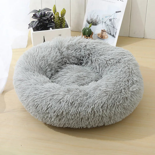 Round Plush Pet Bed – Soft Sleeping Sofa for Cats & Small Dogs